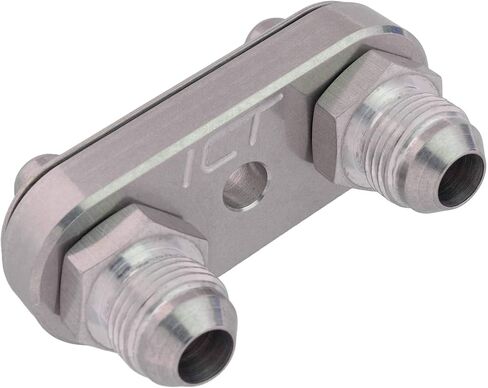 ICT Billet Transmission Cooler Line Adapter Plate with Gasket 8AN Fittings Compatible with 6L80E 6L90E 8L90E Factory Oil Seal Line Connector for Custom Braided Hose Set 551121-8AN in Saudi Arabia