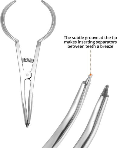 QWORK Dental Orthodontic Separator Plier - 2 Pack Ergonomic Dental Tool Separator Placer Pliers with Contoured Tips, Medical Grade Stainless Steel Separator Pliers, for Quick & Easy Dental Procedures in Saudi Arabia