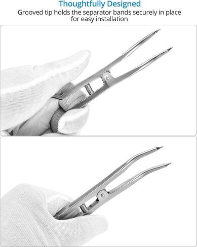 QWORK Dental Orthodontic Separator Plier - 2 Pack Ergonomic Dental Tool Separator Placer Pliers with Contoured Tips, Medical Grade Stainless Steel Separator Pliers, for Quick & Easy Dental Procedures in Saudi Arabia