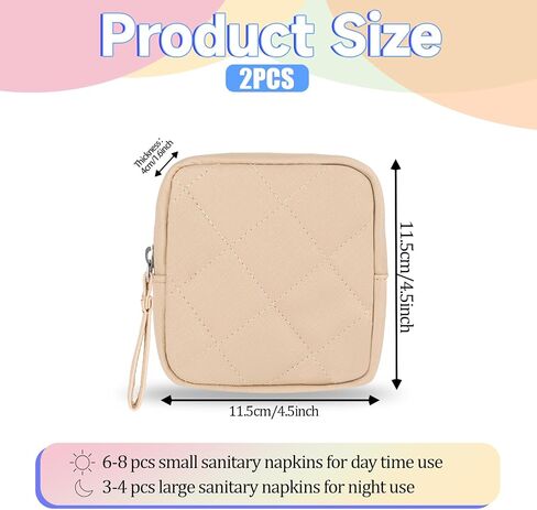 Lusofie 2Pack Sanitary Napkin Storage Bag Period Bag Feminine Menstrual Pad Tampon Holder for Purse Portable First Period Pouch for Girls Women in Saudi Arabia