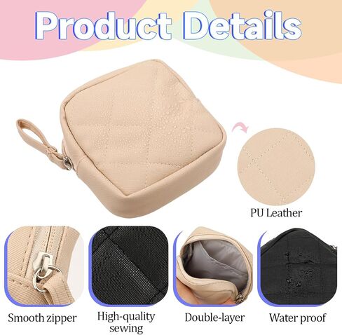 Lusofie 2Pack Sanitary Napkin Storage Bag Period Bag Feminine Menstrual Pad Tampon Holder for Purse Portable First Period Pouch for Girls Women in Saudi Arabia