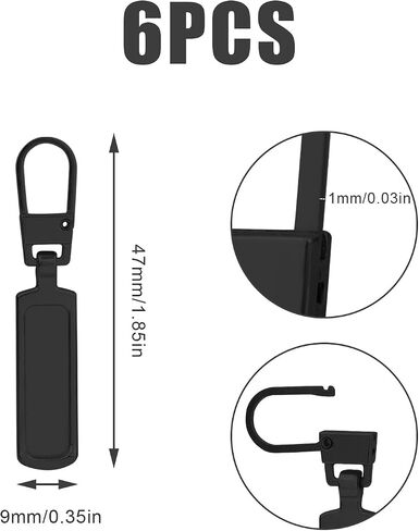 TOYMIS 6pcs Zipper Pull Replacement, Zipper Pulls Detachable Metal Zipper Pull Repair Kit for Clothes Jacket Pants Jeans Luggage Suitcase Purse Handbag (Gold) in Saudi Arabia
