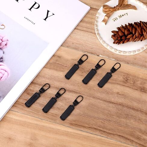 TOYMIS 6pcs Zipper Pull Replacement, Zipper Pulls Detachable Metal Zipper Pull Repair Kit for Clothes Jacket Pants Jeans Luggage Suitcase Purse Handbag (Gold) in Saudi Arabia