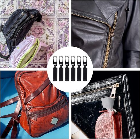 TOYMIS 6pcs Zipper Pull Replacement, Zipper Pulls Detachable Metal Zipper Pull Repair Kit for Clothes Jacket Pants Jeans Luggage Suitcase Purse Handbag (Gold) in Saudi Arabia