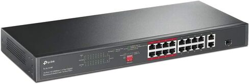 TP-Link TL-SL1218P 16 Port 10/100Mbps Fast Ethernet PoE Switch 16 PoE+ Ports @150W, w/ 2 Uplink Gigabit Ports + 1 Combo SFP Slot Extend, Priority & Isolation Mode in Saudi Arabia