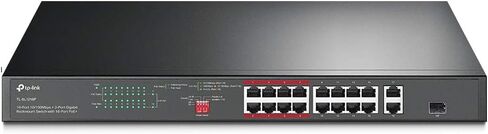 TP-Link TL-SL1218P 16 Port 10/100Mbps Fast Ethernet PoE Switch 16 PoE+ Ports @150W, w/ 2 Uplink Gigabit Ports + 1 Combo SFP Slot Extend, Priority & Isolation Mode in Saudi Arabia
