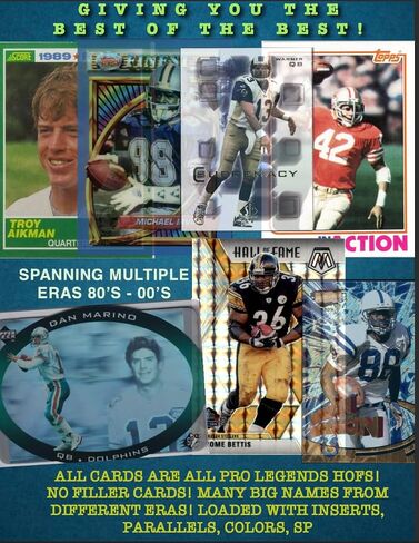 Football Cards Mystery Hot Pack Hall of Famers - 12 Cards - 10x HOF - Look for HOF Rookie Relics, Autos, SP, Color, Parallels in Saudi Arabia