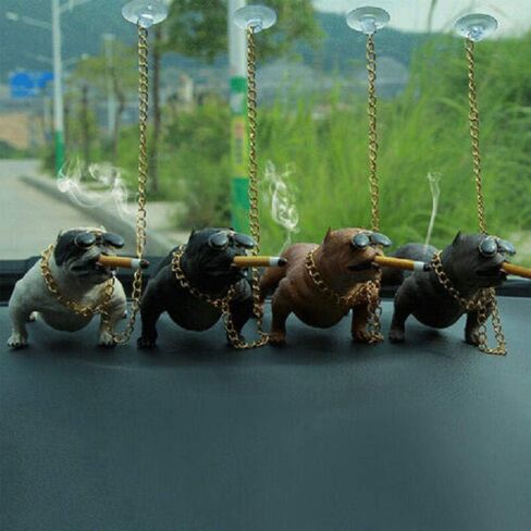 Jiuke Bully Pitbull Dog سيارة داخلية Deration لوحة القيادة حلية موضة مضحكة لطيفة المنزل Deration اكسسوارات السيارات لا قاعدة-أبيض in Kuwait