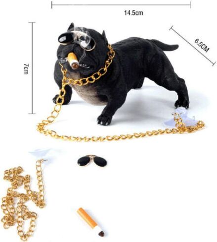 Jiuke Bully Pitbull Dog سيارة داخلية Deration لوحة القيادة حلية موضة مضحكة لطيفة المنزل Deration اكسسوارات السيارات لا قاعدة-أبيض in Kuwait