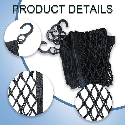 2pcs Stroller Wagon Cargo Net, Heavy Duty Stroller Cargo Net Stretchable Stroller Cargo Net Bag for Large Capacity for Wonderfold Wagon W Series Wagon Accessories (Black) in Saudi Arabia