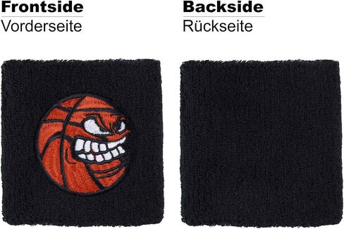 Angry Basketball Sweat Band for Wrist - Embroidered Sweat Absorbent Wrist Band for Men Women - Black Terrycloth Arm Band for Basketball Players - Gift for Basketball Player in Saudi Arabia