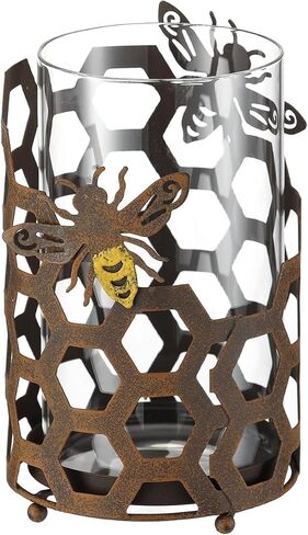 حوامل شموع زجاجية من GUSUWOD، حامل شموع Tealight، حامل شموع على شكل عمود معدني، حامل شموع مزخرف على شكل نحلة لغرفة المعيشة وتناول الطعام في المكتب in Kuwait