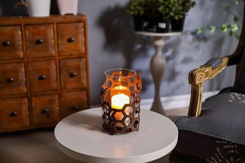 حوامل شموع زجاجية من GUSUWOD، حامل شموع Tealight، حامل شموع على شكل عمود معدني، حامل شموع مزخرف على شكل نحلة لغرفة المعيشة وتناول الطعام في المكتب in Kuwait