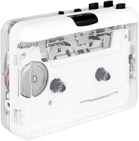 Walkman Auto Reverse ＆Clear Stereo Cassette Player,Built-in Cool Copper Wheel Movement＆Earphone,Cassette Tape to MP3 Converter with Tape Converter Software,Powered by USB Power Cord or AA Battery in Saudi Arabia