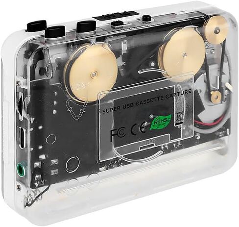 Walkman Auto Reverse ＆Clear Stereo Cassette Player,Built-in Cool Copper Wheel Movement＆Earphone,Cassette Tape to MP3 Converter with Tape Converter Software,Powered by USB Power Cord or AA Battery in Saudi Arabia