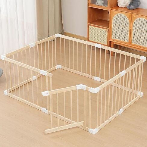 Loribaby Baby Playpen Fence Yards,Playpen Play Pens for Babies and Toddlers,Toddler Playpen,Large Baby Playpen Wooden (120x160x61 CM) in Saudi Arabia