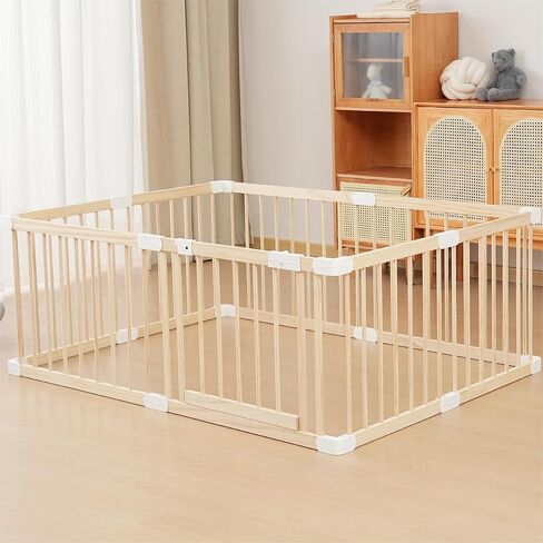 Loribaby Baby Playpen Fence Yards,Playpen Play Pens for Babies and Toddlers,Toddler Playpen,Large Baby Playpen Wooden (120x160x61 CM) in Saudi Arabia