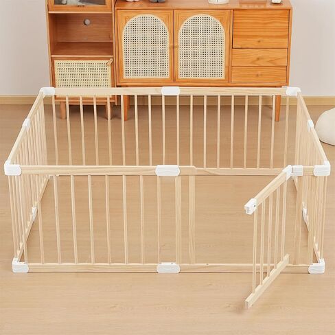 Loribaby Baby Playpen Fence Yards,Playpen Play Pens for Babies and Toddlers,Toddler Playpen,Large Baby Playpen Wooden (120x160x61 CM) in Saudi Arabia