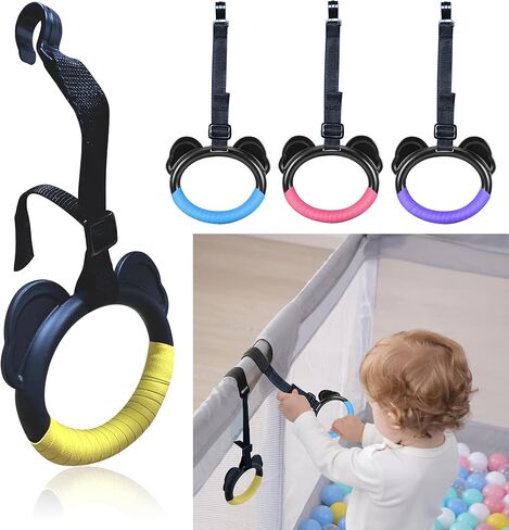 4 عبوات من حلقات سحب الأطفال قابلة للتعديل لركن اللعب، وإكسسوارات روضة الأطفال وتصميم أشرطة مضادة للانزلاق، وحلقات سرير لغرف الأطفال تساعد الطفل على الوقوف، نطاق قابل للتعديل 4-21 سم، حمل آمن 30 كجم in Kuwait