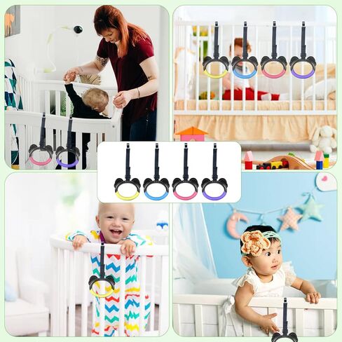4 عبوات من حلقات سحب الأطفال قابلة للتعديل لركن اللعب، وإكسسوارات روضة الأطفال وتصميم أشرطة مضادة للانزلاق، وحلقات سرير لغرف الأطفال تساعد الطفل على الوقوف، نطاق قابل للتعديل 4-21 سم، حمل آمن 30 كجم in Kuwait