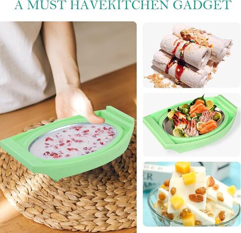 FROUXOUL Instant Ice Cream Maker Pan,Ideal for Fried Fruit Ice Cream Or Frozen Yogurt Sorbet Gelato Rolled Ice Cream,Homemade mini Ice Cream Plate for Kids in Saudi Arabia
