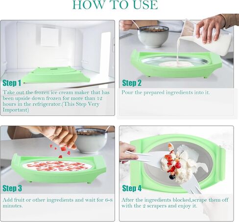 FROUXOUL Instant Ice Cream Maker Pan,Ideal for Fried Fruit Ice Cream Or Frozen Yogurt Sorbet Gelato Rolled Ice Cream,Homemade mini Ice Cream Plate for Kids in Saudi Arabia