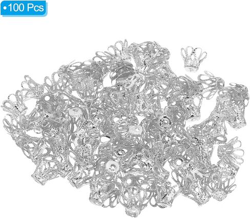 PATIKIL Flower Bead Caps, 100Pcs 6x5mm Hollow Metal Spacer Bead End Caps for Jewelry Making Earring Bracelets Necklace DIY Crafting, Black in Saudi Arabia