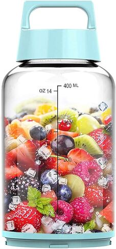 Travel Bottle for PopBabies Smoothie Blender, this blue bottle is compatible with new version in Saudi Arabia