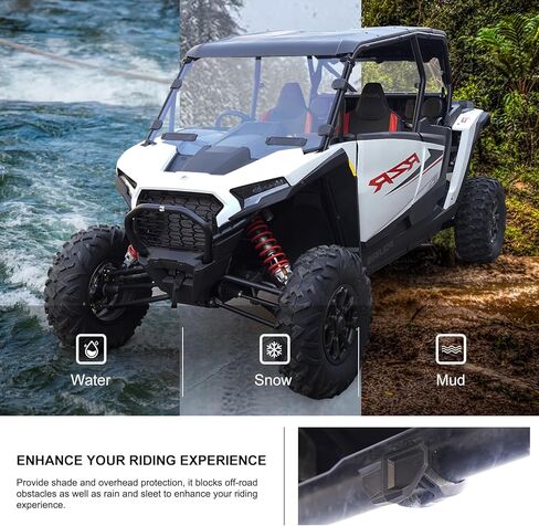 KIWI MASTER Hard Coat Poly Rear Windshield Compatible with 2024 Polaris RZR XP 1000 Accessories Heavy Duty Polycarbonate Scratch Resistant in Saudi Arabia