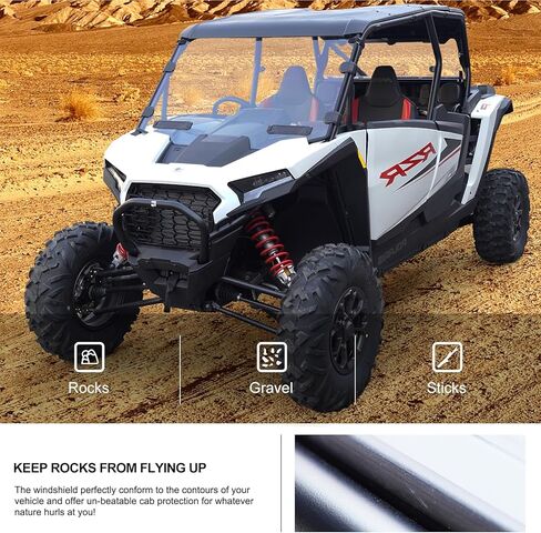 KIWI MASTER Hard Coat Poly Rear Windshield Compatible with 2024 Polaris RZR XP 1000 Accessories Heavy Duty Polycarbonate Scratch Resistant in Saudi Arabia