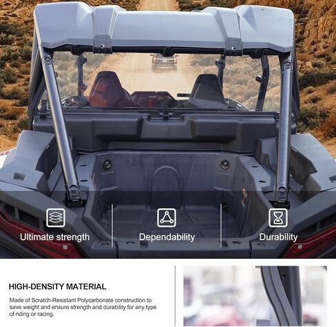 KIWI MASTER Hard Coat Poly Rear Windshield Compatible with 2024 Polaris RZR XP 1000 Accessories Heavy Duty Polycarbonate Scratch Resistant in Saudi Arabia