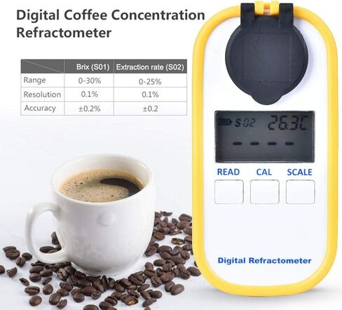 Digital Coffee Concentration Refractometer with BRIX Display Coffee Concentration Meter Sugar Drinks Density Coffee Brix Total Dissolved Solids Meter with TWO Measurement Modes in Saudi Arabia