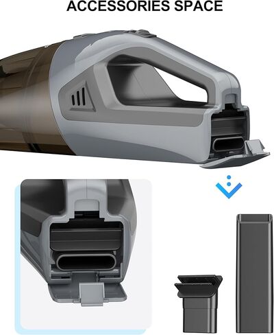 مكنسة كهربائية محمولة بدون أسلاك - مكنسة كهربائية صغيرة للسيارة بقوة 9000 باسكال، مكنسة كهربائية عالية الطاقة قابلة لإعادة الشحن لشعر الحيوانات الأليفة محمولة للسجاد المنزلي للسيارة - شحن USB (أسود) in Kuwait