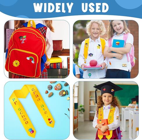 Jetec 4 Sets 2024 Preschool Graduation Stole Kindergarten Graduation Stole for Kids Iron on Letters for Gown Cap DIY in Saudi Arabia
