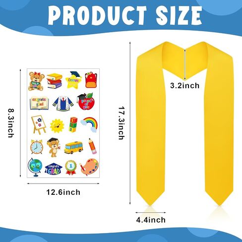 Jetec 4 Sets 2024 Preschool Graduation Stole Kindergarten Graduation Stole for Kids Iron on Letters for Gown Cap DIY in Saudi Arabia