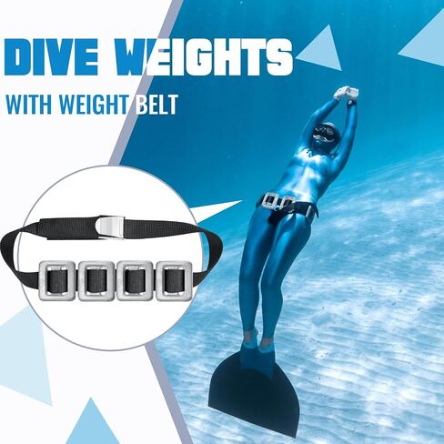 Tellegloww 4 Pcs 2.2 lb Dive Weights for Scuba with 1 Pcs Scuba Diving Weight Belt Set Scuba Weights Nylon Long Scuba Weight Belt with Metal Quick Release Buckle for Summer Free Diving Spearfishing in Saudi Arabia