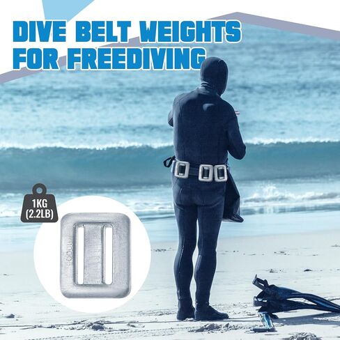 Tellegloww 4 Pcs 2.2 lb Dive Weights for Scuba with 1 Pcs Scuba Diving Weight Belt Set Scuba Weights Nylon Long Scuba Weight Belt with Metal Quick Release Buckle for Summer Free Diving Spearfishing in Saudi Arabia