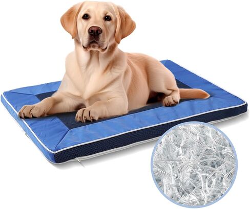 Vckas Air Flow Cooling Mat for Dogs Orthopedic Dog Mat Fully Washable and Breathable Dog Bed Mat Sleeping Mat Waterproof Bottom Material Safe Easy Carry Outdoor Dog Mat Indoor Outdoor Pad size 29*19" in Saudi Arabia