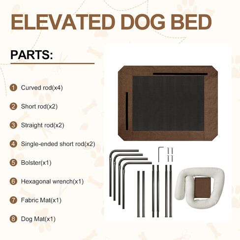 ROMROL 2 in1 Elevated Cooling Dog Bed for Large Dogs Raised Dog Cot Beds with Chew Proof Breathable Mesh and Metal Frame Portable Pet beds with No-Slip Rubber Feet for Indoor & Outdoor Easy to Clen in Saudi Arabia
