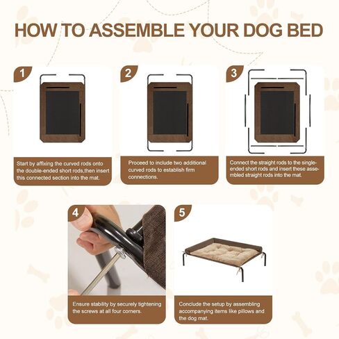 ROMROL 2 in1 Elevated Cooling Dog Bed for Large Dogs Raised Dog Cot Beds with Chew Proof Breathable Mesh and Metal Frame Portable Pet beds with No-Slip Rubber Feet for Indoor & Outdoor Easy to Clen in Saudi Arabia