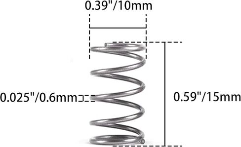 LEPEVNEY Compression Springs 304 Stainless Steel Spring Coil Extended for Motor Equipment and Household Appliances 10mm OD 15mm Long Wire Diameter 0.6mm 10 PCS in Saudi Arabia