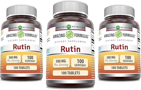 Amazing Formulas Rutin Supplement | 500 Mg | Tablets | Non-GMO | Gluten Free | Made in USA (100 Count) in Saudi Arabia