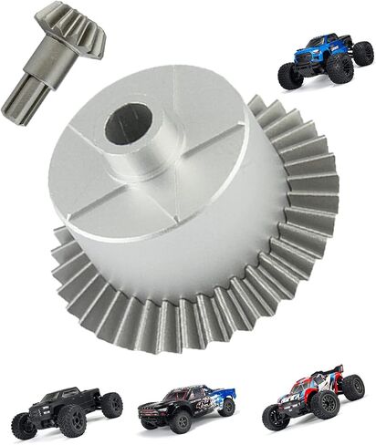 Upgrades Part for 1/10 Arrma Granite/Senton/Vorteks/Big Rock 3S BLX,1/10 Outcast/Kraton 4S BLX 4X4,1/8 Vendetta/Typhon 3s blx，Steel 37T Main Gear & Differential Case & Input Gear 13T,Black in Saudi Arabia