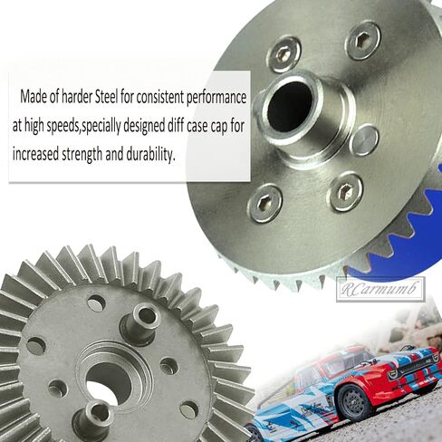 Upgrades Part for 1/10 Arrma Granite/Senton/Vorteks/Big Rock 3S BLX,1/10 Outcast/Kraton 4S BLX 4X4,1/8 Vendetta/Typhon 3s blx，Steel 37T Main Gear & Differential Case & Input Gear 13T,Black in Saudi Arabia