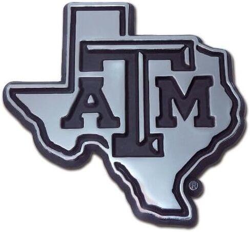 Texas A&M Metal Auto Emblem (Large Logo in State Shape) in Saudi Arabia