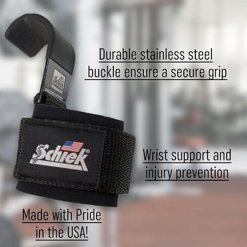 Schiek Sports Model 1200 Power Lifting Hooks - Black in Saudi Arabia
