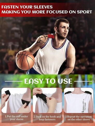 6 أزواج من أشرطة أكمام جيرسي لكرة القدم، مشابك أكمام رياضية بلون سادة من CYHYII، أشرطة أكمام للقمصان للنساء والرجال، إكسسوارات رياضية in Kuwait