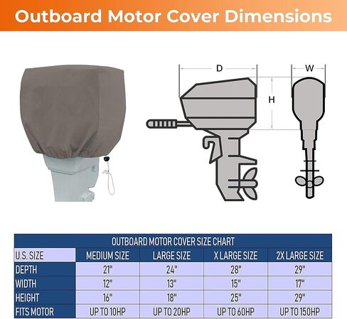 غطاء محرك خارجي من Primeshield، أغطية محرك قارب مقاومة للماء، غطاء محرك عالي التحمل 600D، غطاء محرك خارجي يناسب محرك يصل إلى 60 حصان in Kuwait