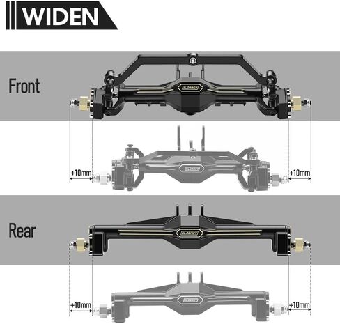 GLOBACT for TRX4M Portal Axle Full Brass 10mm Wider On Each Side Axle for TRX4M 1/18 RC Crawler Upgrade (Portal Axle F/R) in Saudi Arabia