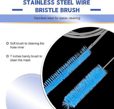 4 قطع من الملحقات لخرطوم CPAP، 2 حزمة خرطوم شماعات و2 فرشاة تنظيف لقناع CPAP، مجموعة تنظيف تنظيم حامل الأنابيب، 7 أقدام مرنة + 7 بوصات فرشاة سلك فولاذية يدوية in Kuwait